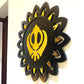 Khanda - Black & Golden Flower Shape Wall Hanging