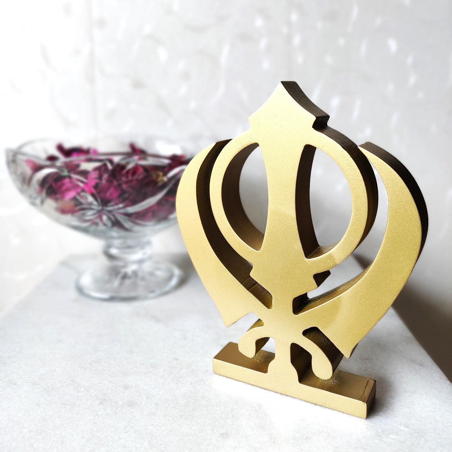 Khanda - Golden Table Shelf Sikh Temple Decor