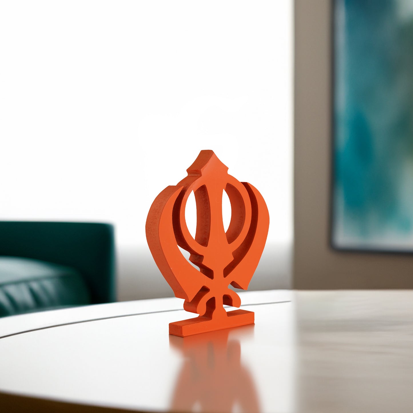 Khanda - Kesri Table Shelf Sikh Temple Decor